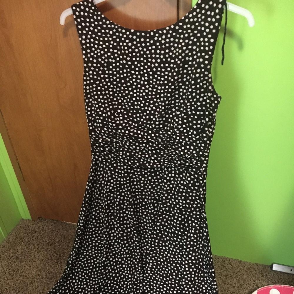 Brown and white Polka dot dress
